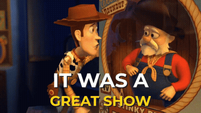 Woody And Cowboy Saying It Was A Great Show GIF
