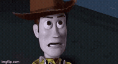 Woody Covering Face Scared GIF