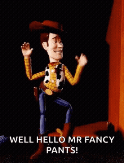 Woody From Toy Story Is Wearing A Pair Of Fancy Pants . GIF