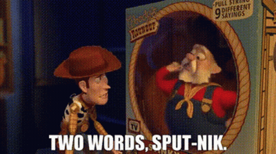 Woody From Toy Story Looking At His Reflection In Mirror GIF