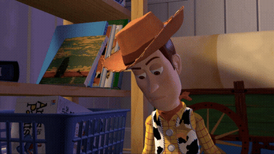 Woody From Toy Story Looking Down GIF