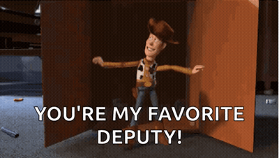 Woody From Toy Story Says " You 'Re My Favorite Deputy ! " GIF