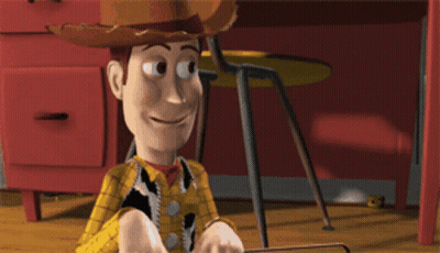 Woody From Toy Story Sitting On Green Toy Car GIF