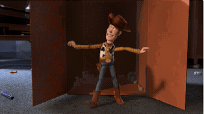 Woody From Toy Story Standing In A Cardboard Box GIF