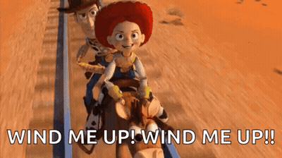 Woody , Jessie , And Buzz Lightyear Are Riding A Roller Coaster Together . GIF