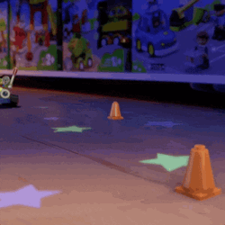 Woody Swerve Traffic Cone GIF