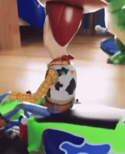 Woody Toy Sitting On Toy Car GIF
