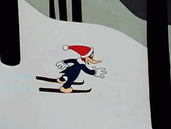 Woody Woodpecker Skiing GIF