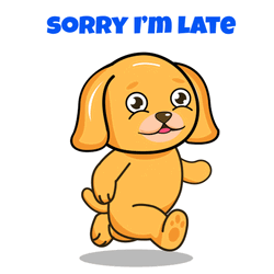 Woof Sorry I'm Late Still Walking GIF