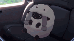 Wooloo Lonely Sitting On The Back Of Car Seat GIF