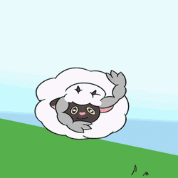 Wooloo Rolling From The Top Of Mountain GIF