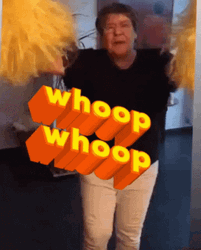 Woop Woop Old Woman With Pompoms GIF