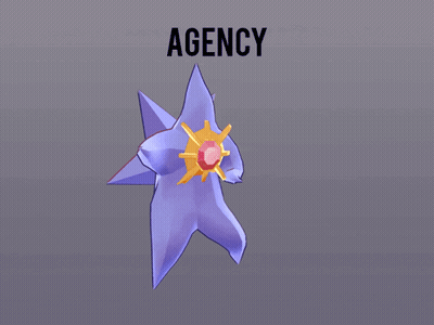 Word Agency On Gray Background With Purple Object GIF