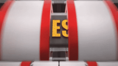 Word ES On Red And White GIF