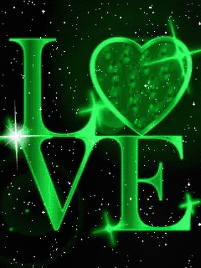 Word Love Written In Gold With Heart GIF