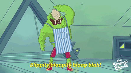 Word Salad Green Creature Muddled Speech GIF