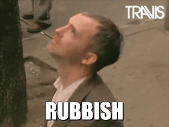 Word Salad Travis Looking Up Rubbish Talk GIF
