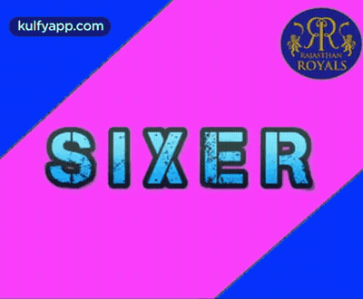 Word Sixer On Blue And Pink Background GIF