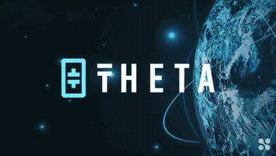 Word Theta On Blue Background GIF