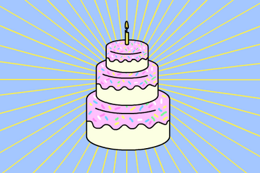 Wordle Birthday Three Tier Cake GIF
