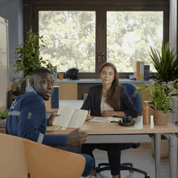 Work Collaboration Man And Woman In Table GIF