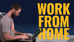 Work From Home Guy Typing On Laptop GIF