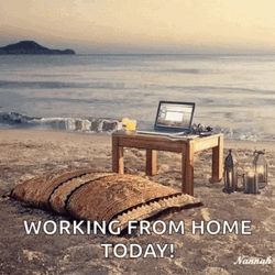 Work From Home In The Beach GIF