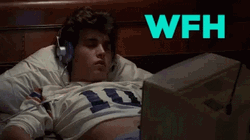 Work From Home Laying In Bed GIF