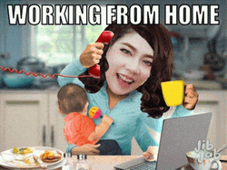 Work From Home Mom With Her Baby GIF