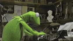 Work Hard Kermit Frog GIF