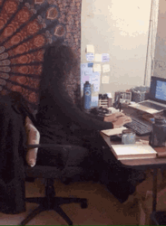 Working From Home Creepy Stress Bad Hair Day GIF
