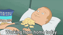 Working From Home Wfh Today Lazy Eating Bobby GIF