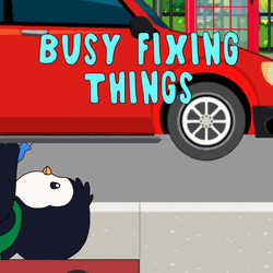 Working Hard Busy Fixing Car Pudgy Penguin GIF