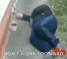 Working Hard Painting Lying In Pavement  GIF