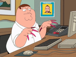 Working Hard Peter Griffin Long Nails GIF