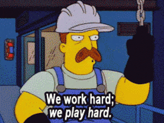 Working Hard Playing Hard The Simpsons GIF