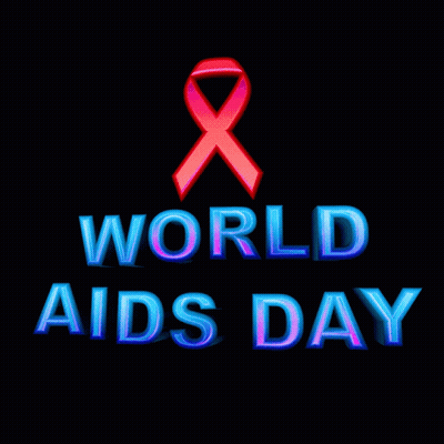 World AIDS Day Sign With Red Ribbon GIF