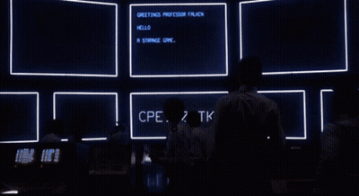 World Map With Lines On Computer Screen GIF