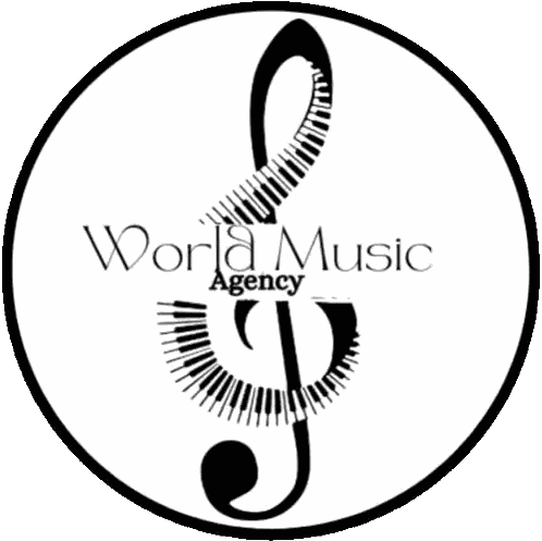 World Music Agency Logo With Treble Clef Sticker