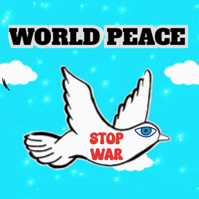 World Peace Poster With White Dove GIF
