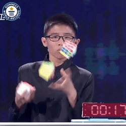World Record Juggling Rubilk's Cube GIF