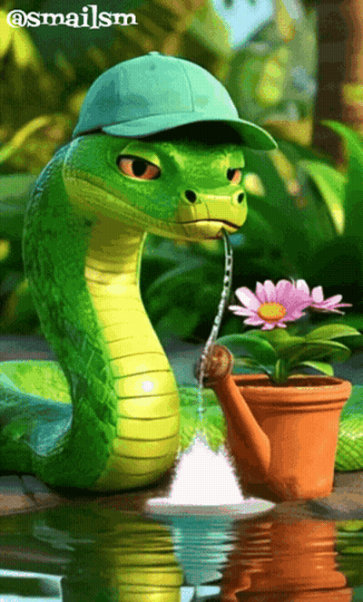 Worm With Big Eyes Crawling On Purple Flowers GIF