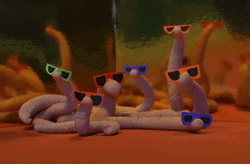 Worms Wearing Sunglasses GIF