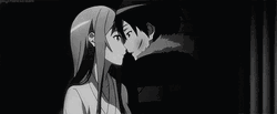 Wounded Kirito Kissing Asuna GIF