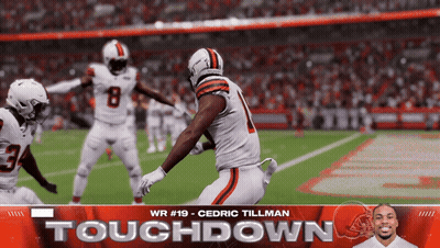 Wr # 19 Cedric Tillman Is Playing For The Browns In A Touchdown GIF