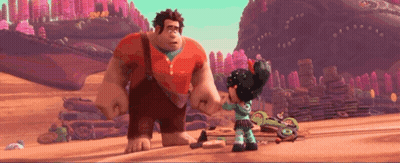 Wreck-It Ralph And Vanellope Shaking Hands GIF