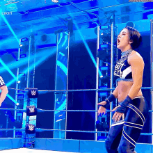 Wrestler Bayley Copying Ric Flair Woo Reaction GIF