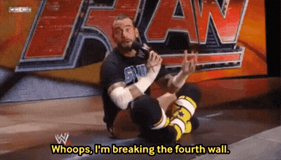 Wrestler Breaking Fourth Wall GIF