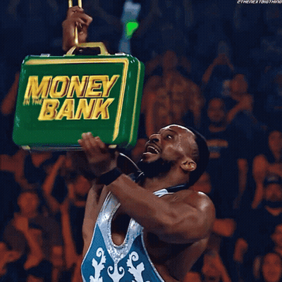 Wrestler Holding Green Money Bank Box GIF