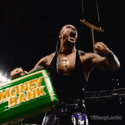 Wrestler Holding Green Money Bank GIF